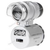 Microscópio Mini 60X ajustável Lupa de Bolso LED cod 0027